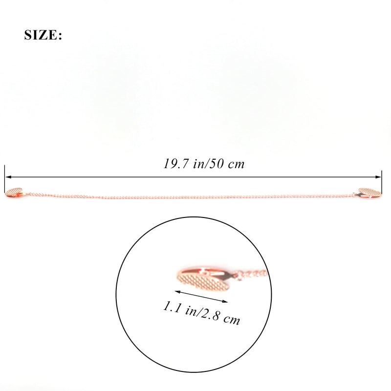 [Australia - AusPower] - 2 PCS Dental Bib Clips,Adjustable Lightweight and Portable Metal Dentist Bibs Clips Napkin Holder Bib Clips Neck Chain for Runners Youth Adult and Elderly,Rose,LXLVOUEG Rose StainlessSteel-Rose-2P 