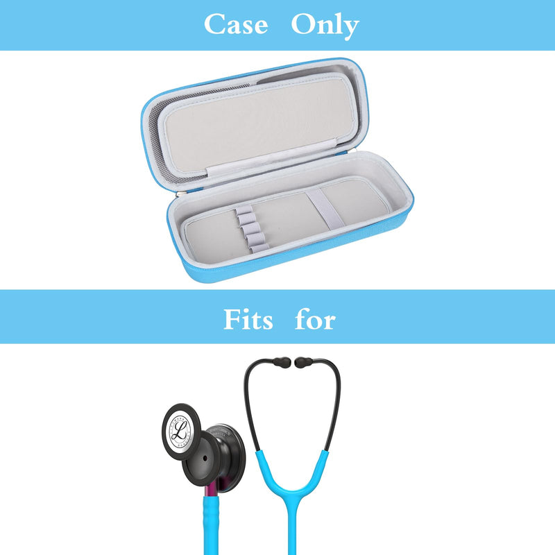 [Australia - AusPower] - Mchoi Stethoscope Case Compatible with 3M Littmann Classic III, Lightweight II S.E, MDF Acoustica Deluxe Stethoscope, Extra Room for Medical Scissors EMT Trauma Shears and Accessories, Blue Grey 
