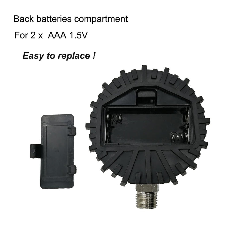 [Australia - AusPower] - Digital Low Pressure Gauge with 1/4'' NPT Bottom Connector and Rubber Protector by Uharbour, 0.35-15 psi, Accuracy 1% .F.S. 0.35-15PSI Bottom Mount 