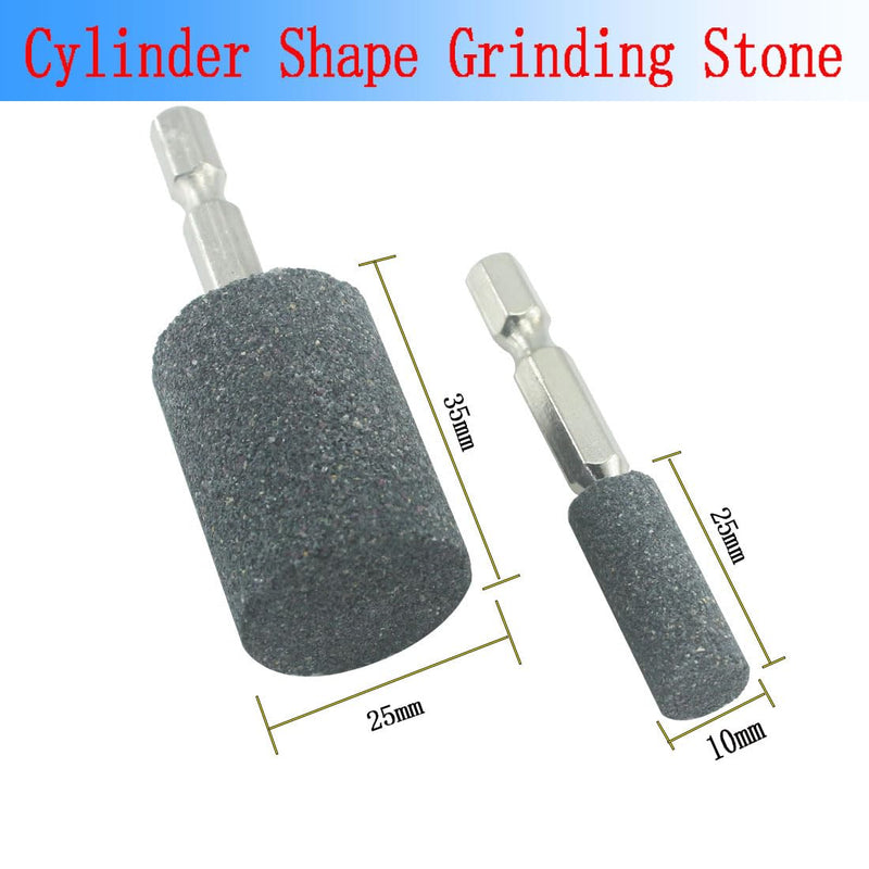 [Australia - AusPower] - Luo ke 6 Pcs Rotary Grinding Stone, 1/4'' Hex Shank Abrasive Stone Mounted Grinding Point for Rotary Tool Drill 
