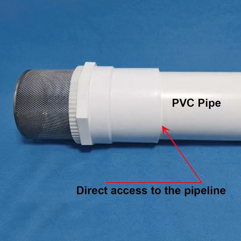 Stainless Steel Suction Strainer Filter Head with PVC Hose Connector, Foot Valve Strainer for Water Pumps, Aquariums, Pools(50mm/1.97") 50 mm/1,97 Zoll