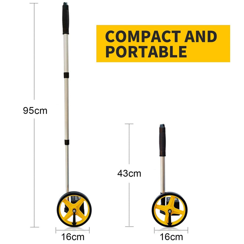Zozen Measuring Wheel in Meters, Meters Measure Wheel – Metric Units [Up to 9,999m], Rolling Measurement with Carrying Bag, Telescopic/One Key to Reset/Starting Point Arrow.