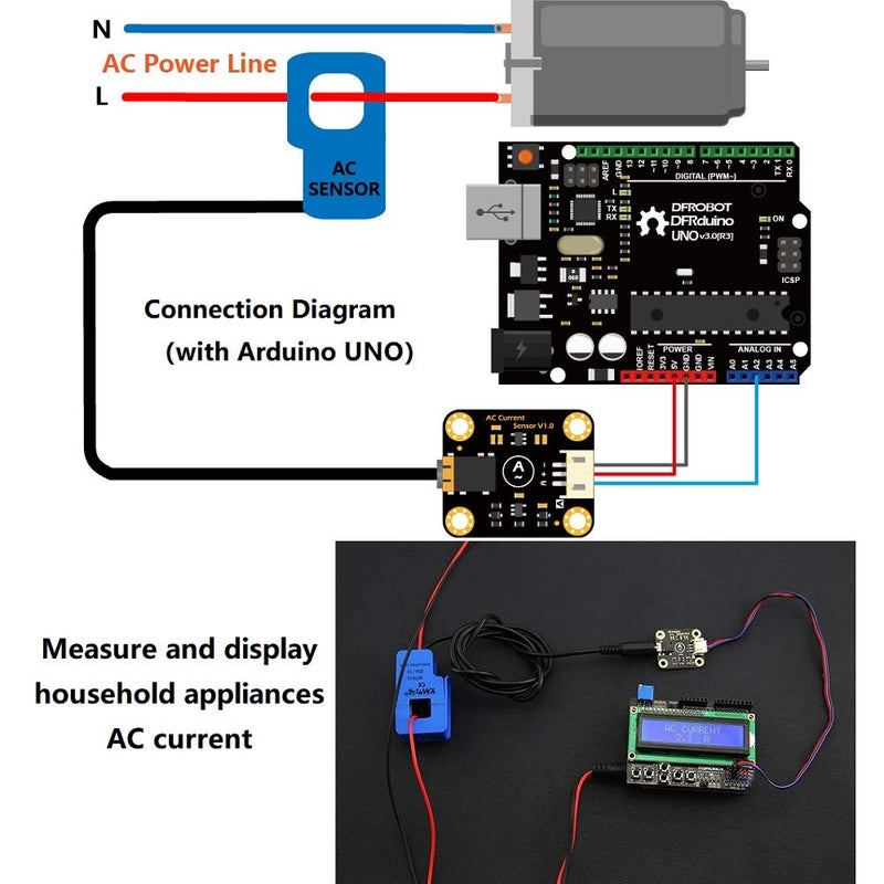 [Australia - AusPower] - Gravity: Analog Current Sensor (5A) - AC Current Signal Conversion Module and Open Type Transformer Probe Included - Non-contact Measurement 5a 