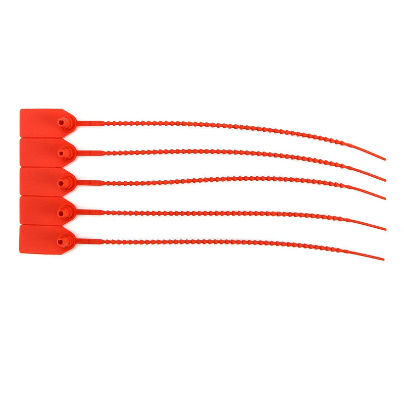 [Australia - AusPower] - QWORK Plastic Tamper Seals, 100Pcs Tamper Self-Locking Security Zip Tie, Pull-Tite Security Tag for Fire Extinguishers and Fire Safety, 9-13/16" Long, Red 100 Pack 