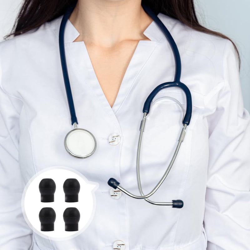 GLEAVI Set of 4 Stethoscope Replacement Earplugs Soft PVC Earplugs for Doctors and Nurses - Medical Accessories for Everyday Clinics (1.5 x 1.2 cm) 1.80X1.50X1.50CM black