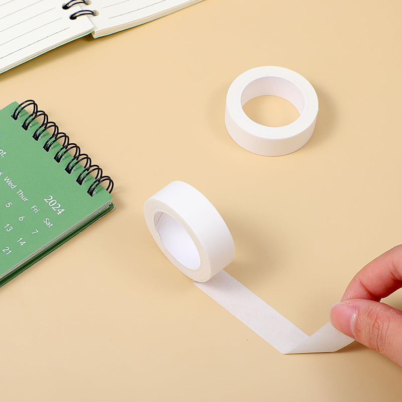 SynHHergyx 3 Rolls White Washi Tape Self-Adhesive Decorative Painters Tape 32 Feet x 0.6 Inch Washi Tapes Decorative Masking Tapes Duct Craft for Packaging Decor Journals Scrapbooks Planners DIY Gift