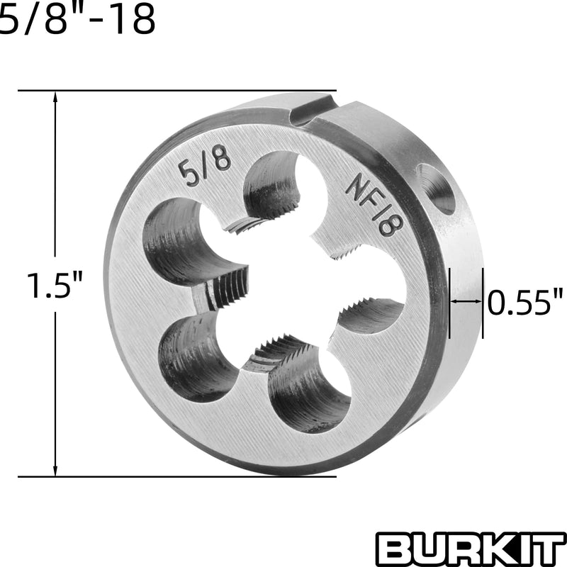 [Australia - AusPower] - Burkit 5/8"-18 UNF Tap and Die Set, 5/8 x 18 UNF Machine Thread Tap and Round Die Right Hand 