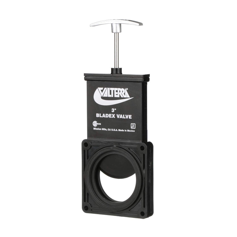 [Australia - AusPower] - Valterra-T1003VPM Bladex 3-Inch Waste Valve Body with Metal Handle, Mess-Free Waste Valve for RV's, Campers, Trailers, Black 
