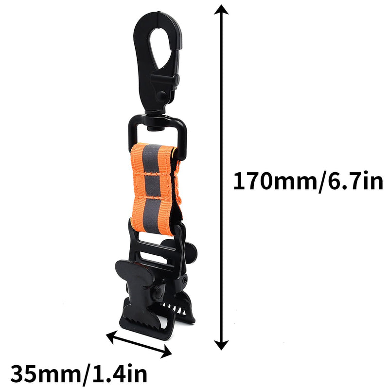 Surf turtle Firefighter Glove Clip With Orange Reflective Trim for Work Safety Glove Holder Strap Belt Clip Orange-b