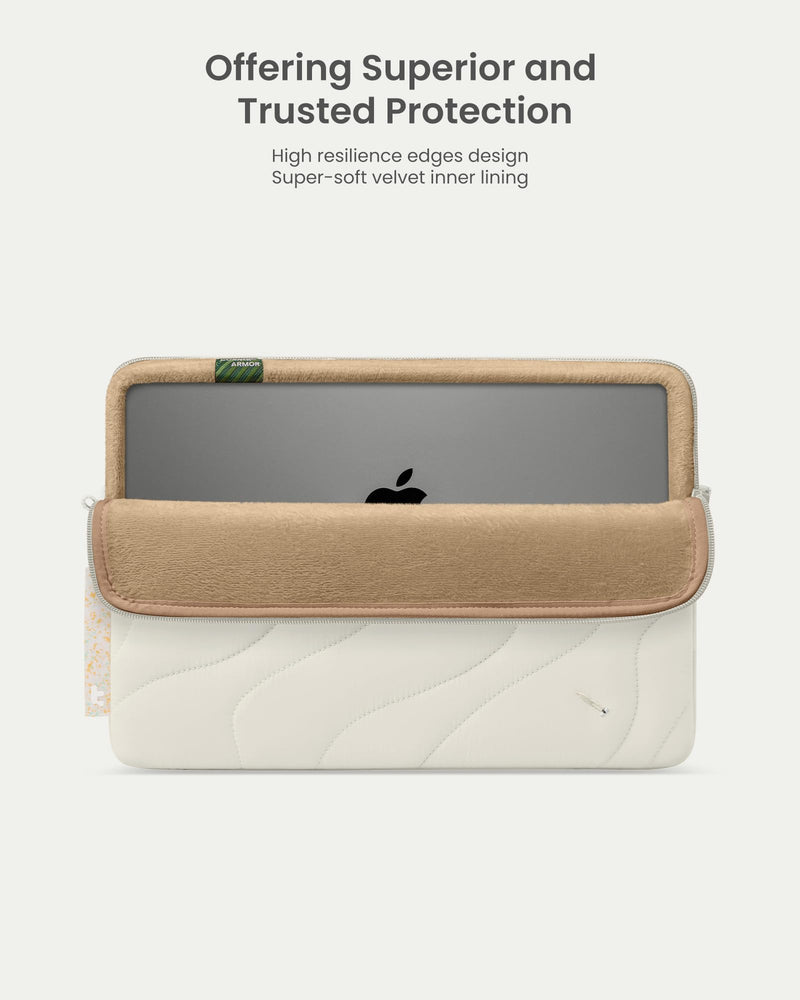 [Australia - AusPower] - tomtoc 360 Protective Puffy Laptop Sleeve for 15-inch MacBook Air M3/A3114 2024, M2/A2941 2023, 15-inch Surface Laptop 6/5/4/3, Quilted Puffer Bag Soft Lightweight Shockproof Laptop Case, Snowberg 15-inch for MacBook Air 