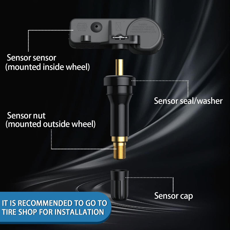 [Australia - AusPower] - 433MHz TPMS Sensor for Chrysler, Dodge Charger Grand Caravan, RAM 1500 2500 3500 4500 5500 2009, for Volkswagen, Pre-Programmed Tire Pressure System Sensors 56029359AB 68078768AA, 4 PCS 