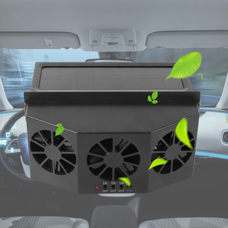 Car Fan Powered Heat Window Vent Car Pet Cooling Fan Ac16 Car Window Fan Black ABS Portable Powered Car Fan Automotive Vent Ventilation Cooling Fan