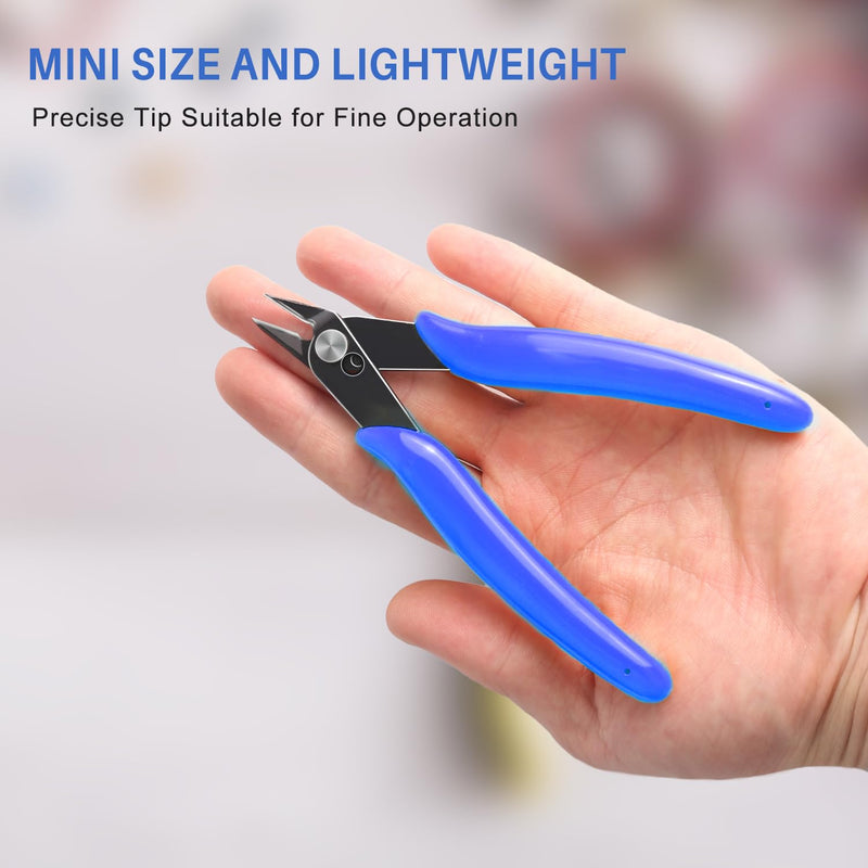 [Australia - AusPower] - NICE-POWER Wire Cutters, 5 Inch Professional Pliers Cutter Electronic Flush Wire Cutter Carbon Steel Cutting Nippers for Electrical Jewelry making,Floral art scissors(Blue) Blue ( 1 Pack ) 