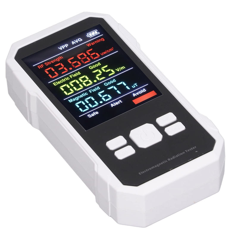 [Australia - AusPower] - EMF Meter, Handheld Digital LCD EMF Detector for Home EMF Inspections, Office, Outdoor and Ghost Hunting (White) 