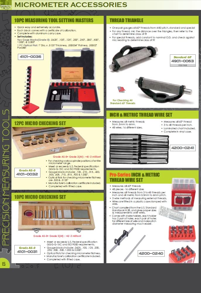 [Australia - AusPower] - HHIP 4200-0130 7 Piece Anvil Attachment Kit for Outside ?icrometers Standard 