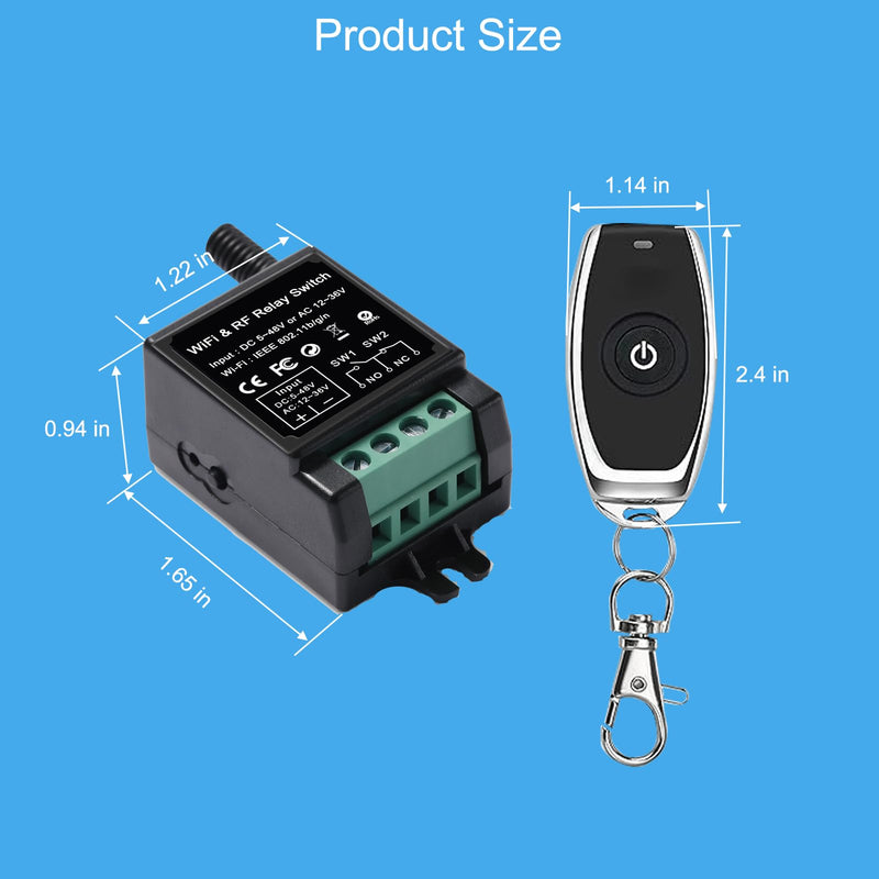 [Australia - AusPower] - Wireless Remote Switch - Remote + App Dual Control for Door Systems,Electric Locks | for Light Switch,Electric Strike Lock, Electric Magnetic Lock,Electric Bolt Lock(Dry Contact Relay Switch) 