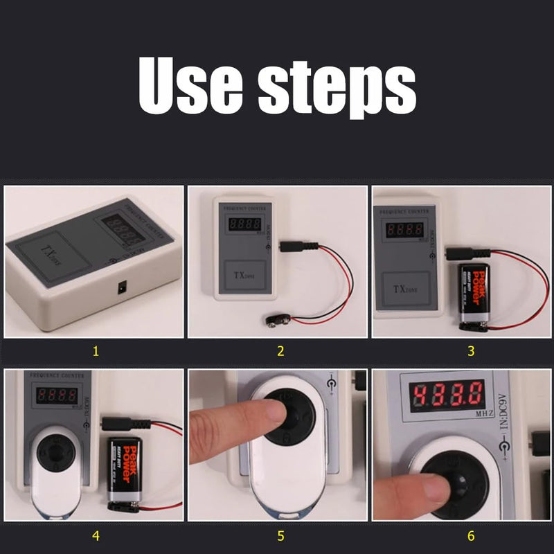 Remote Control Tester, Car Key Fob Signal Control, Wireless Meter, 260-450MHz Portable Digital Handheld Frequency Counter