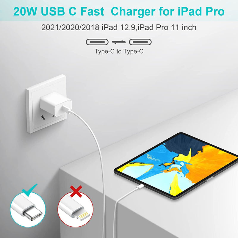 [Australia - AusPower] - iPad Fast Charger, 20W iPad Pro Charger with 10FT iPhone 15 Charging Cable for iPhone 15/15 Pro/15 Pro Max/15 Plus, iPad 10th, iPad Air 5/4th, iPad Mini 6th, iPad Pro 12.9/11 inch 2022/2021/2020/2018 
