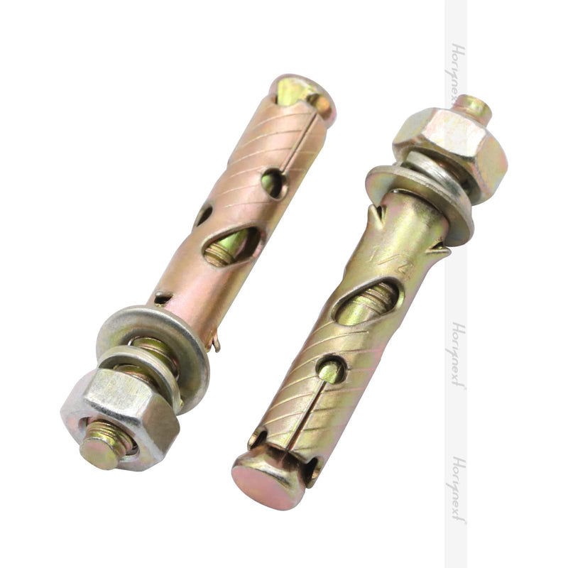 [Australia - AusPower] - 1/4" x 2 inch Carbon Steel Antiskid Sleeve Anchor, zinc Plated Non-Slip Expansion Anchors for Concrete Base Wall Furniture (10 pcs) 1/4x2 inch 10 