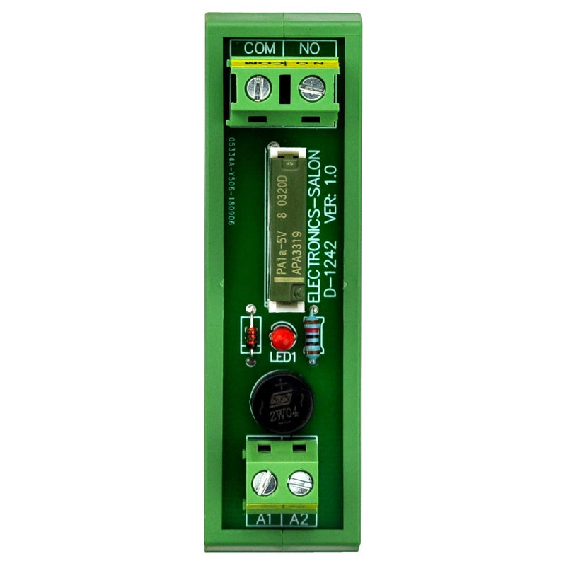 [Australia - AusPower] - Electronics-Salon AC/DC 5V Slim DIN Rail Mount 5Amp SPST-NO Power Relay Interface Module, PA1a-5V. 