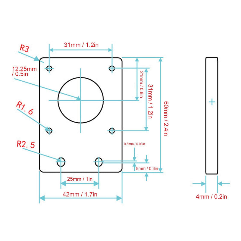 5Pcs 42 Stepper Motor Mounting Plate High Reliability Aluminum 3D Printer Fixed Bracket for NEMA 17 42 Series Stepper Motor