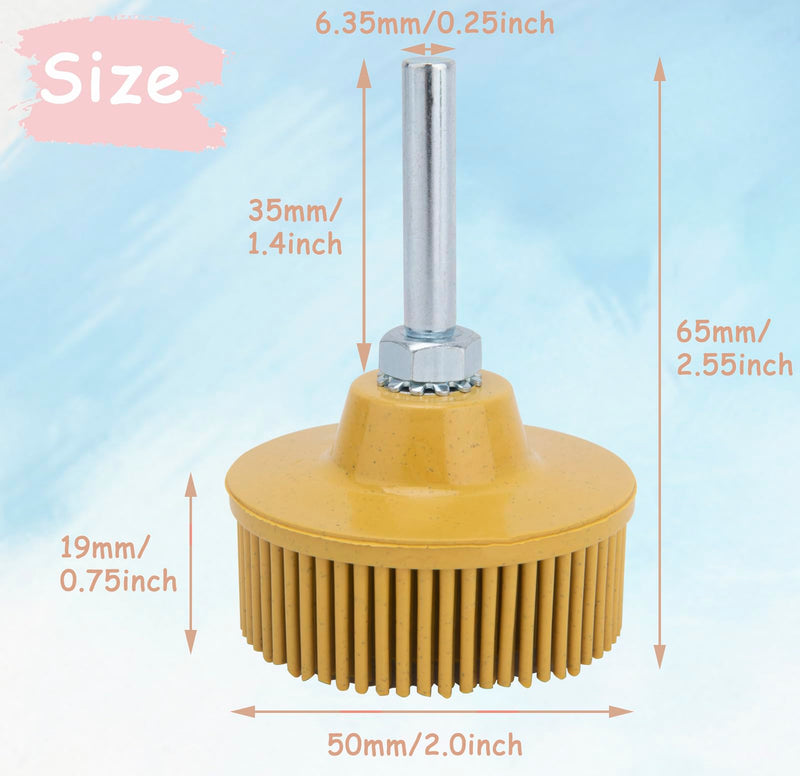 [Australia - AusPower] - 2 Inch Bristle Disc Grit Abrasive Bristle Disc, 6 Pieces Roloc Bristle Disc Grade 50# 80# 120# with 1/4 Inch Shank Abrasive Coating Removal Disc for Metal 