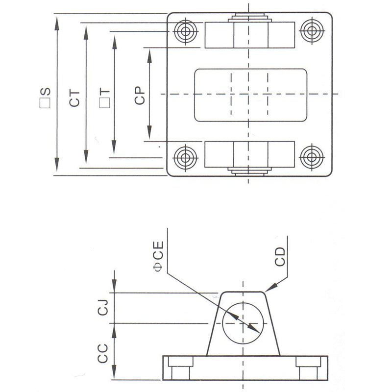 [Australia - AusPower] - Baomain Foot Flange Installation Accessory CB-50 for Foot Mounting Work with Pneumatic Standard Cylinder SC 50 with 4 Screws 