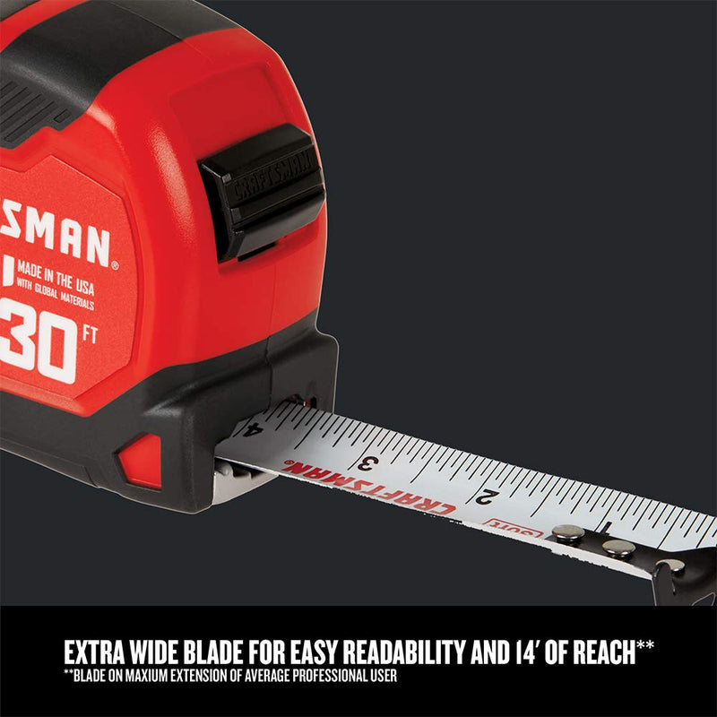 CRAFTSMAN Tape Measure, 30-Foot (CMHT37570S) (Pack of 1)