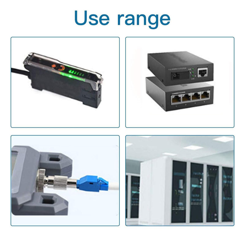 [Australia - AusPower] - 3 Pcs Single Mode 9/125um FC Male to LC Female VFL Fiber Optic Adapter and 3 Pcs Singlemode LC/UPC Fiber Optic Loopback Adapter Tester - SM Duplex Connector Test Plug for Optical Cable Testing 