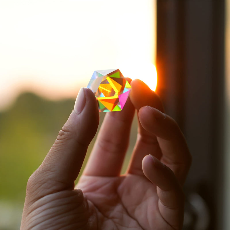 [Australia - AusPower] - Color Crystal Faceted Optical Prism Beam Splitter Light Refracting Photography Science Glass Prisms 