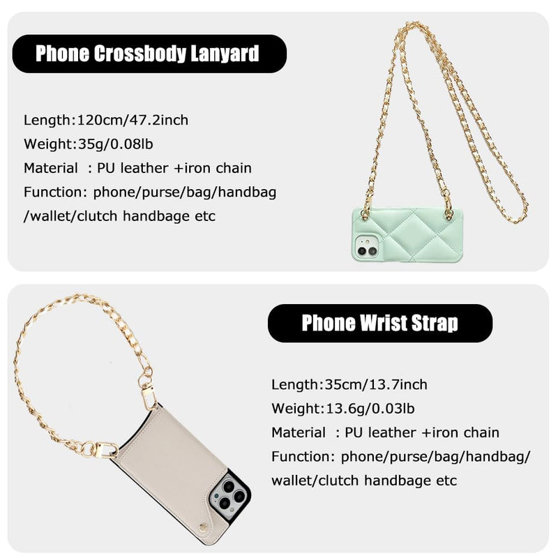 [Australia - AusPower] - 2Pcs Phone Crossbody Lanyard and Wrist Phone Strap,Universal Cell Phone Lanyard Strap Phone Chain with 2×Tether Tab B 