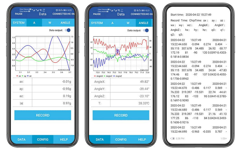 [Bluetooth Accelerometer + Inclinometer] BWT901CL MPU9250 High Precision 9-Axis Gyroscope+Angle (XY 0.05° Accuracy)+Magnetometer with Kalman Filter, 200Hz Highly Stable 3-Axis IMU Sensor