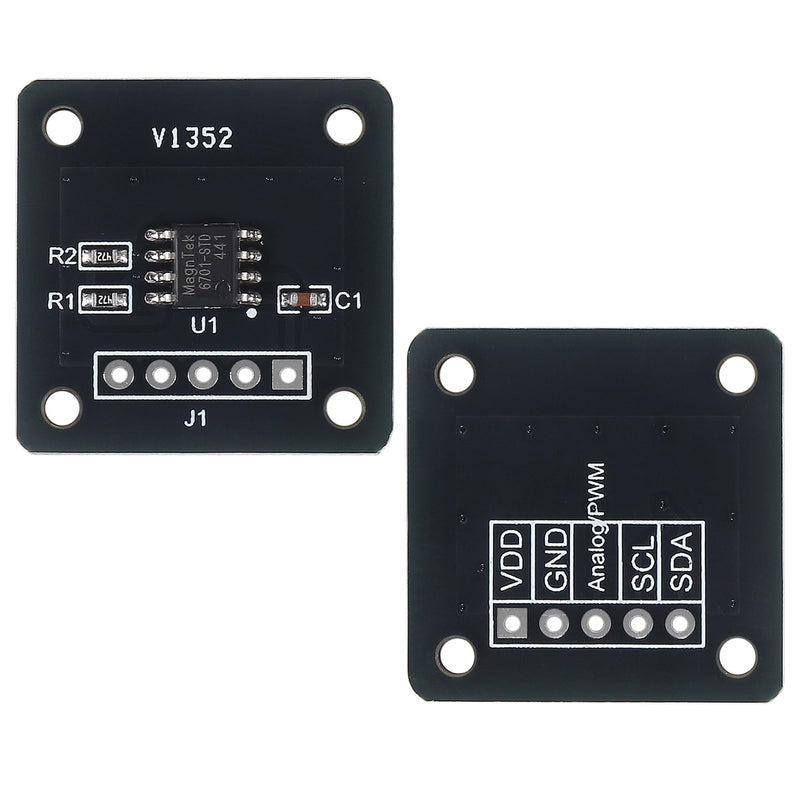 [Australia - AusPower] - 2pcs MT6701 Magnetic Encoder Magnetic Induction Angle Measurement Sensor Module 3.3V 14bit High Precision Replace AS5600 