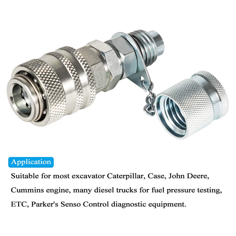 [Australia - AusPower] - Hydraulic Pressure Test Coupling Kit Fits for Parker PD Series Coupler, Caterpillar Case John Deere Excavator Construction Machinery 