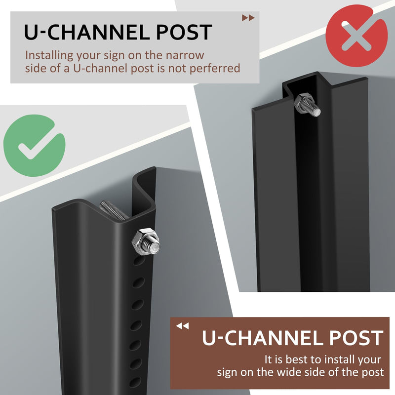 [Australia - AusPower] - 16 Pcs 304 Stainless Steel U Channel Sign Post Attachment Kit Sign Mounting Hardware Road Sign Hardware 2-3/4" and 1-1/2" Sign Post Mounting Bolts and Nuts for U Channel Post Accessories 16 