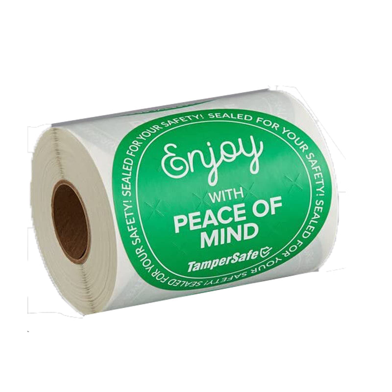 Angel's Peel Lounge Tamper Proof Stickers Roll — Tamper Evident Stickers for Delivery Food Safety, Bakery Boxes, Writable Seal Tape, Thank You Labels for Packaging - 3x3in 250-COUNTS, Green, Round
