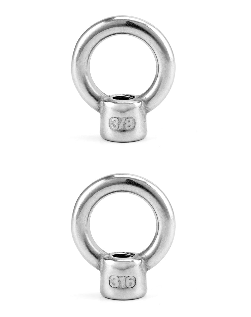 [Australia - AusPower] - QWORK Lifting Eye Nut, 10 Pack, 3/8" UNC Marine Grade Stainless Steel 316 3/8" 