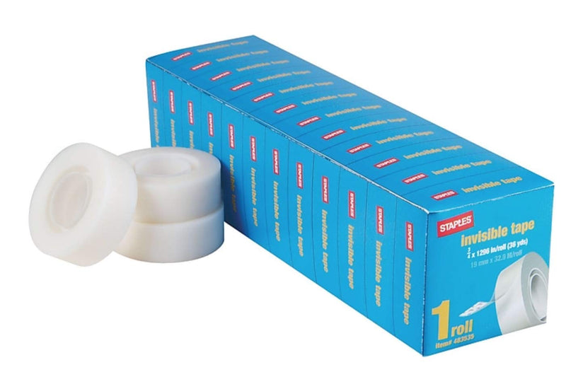 Staples Invisible Tape 12 Pack (Each 36 Yards) (24 Pack) 24