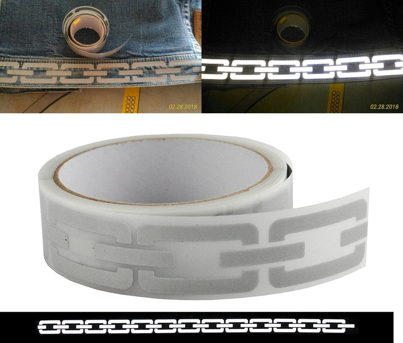 JINBING 1" Safety Heat Transfer Vinyl Film DIY Silver Reflective Iron on Fabric Clothing Tape M31 (1" x 33ft) 1" x 33ft