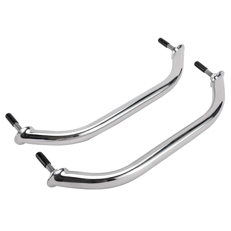 YaeMarine 2-Pack Boat Marine Grab Handle Hand Rail Polished Stainless Heavy Duty Oval Handle Hand Rail with Flange & Stud 12" L
