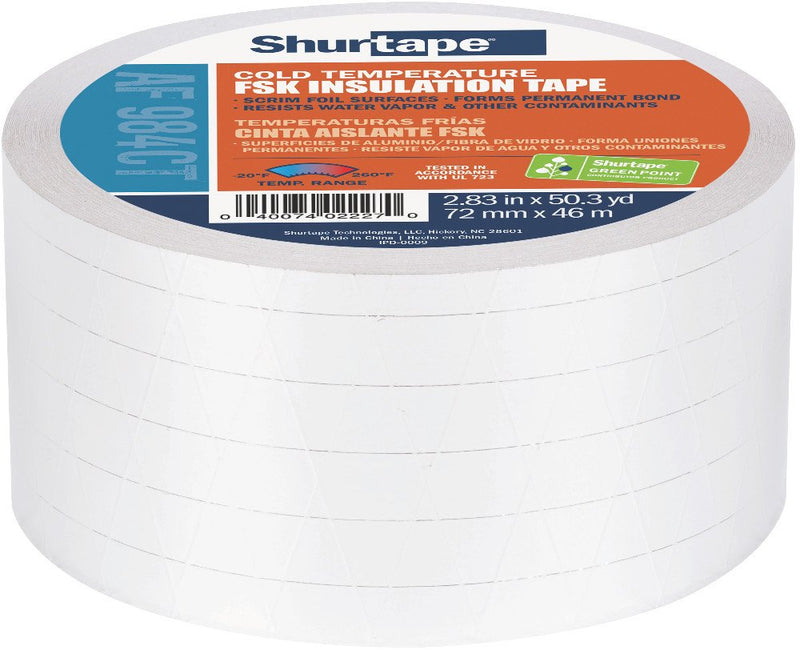 Shurtape AF 984CT Cold Temperature Foil/Scrim/Kraft Tape, 72mm x 46m, Silver, 1 Roll (232036)