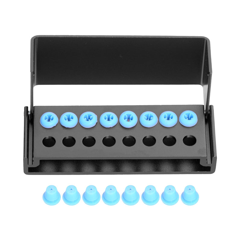 [Australia - AusPower] - 2Pcs 16 Holes Bur Block Holder with Silicon Cover Autoclavable Burs Block Case for Placing FG RA Burs (black) Black 