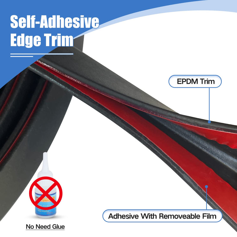 [Australia - AusPower] - Rubber Edge Trim, Self-Adhesive Rubber Edge Trim, Edge Protector for Sheet Metal, EPDM Material, Fit 1/16"(1.6mm), Length 10Ft, Black Color, U Channel Edge Trim Fit 1/16"- L10‘ 