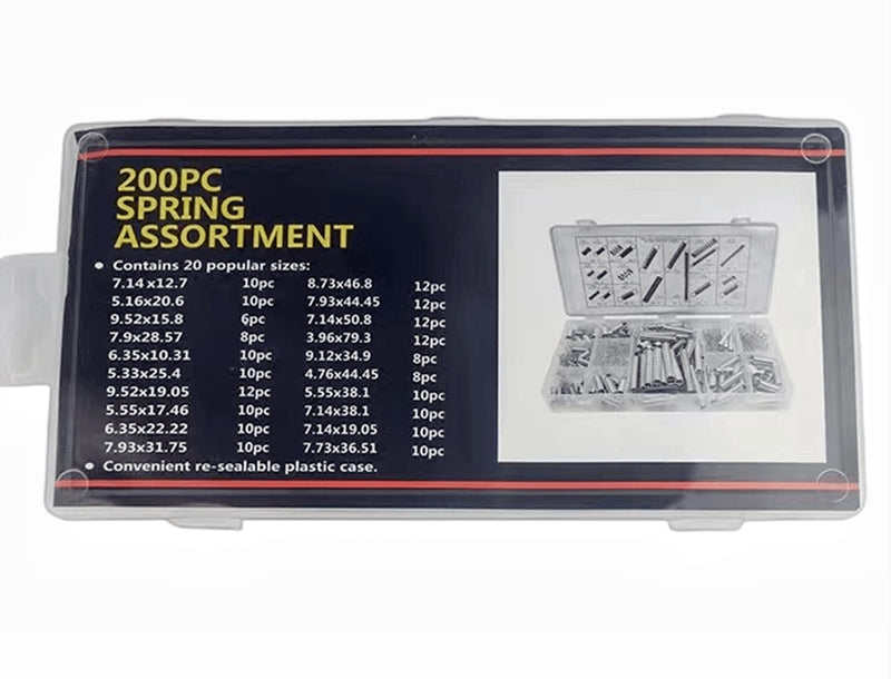 [Australia - AusPower] - 1/2 Sets Spring Assortment kit, 200pcs Heavy Steel Wire-Metal Extension Spring Replacement Kit (1) 1 