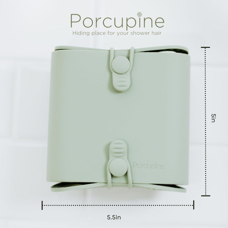 Porcupine Shower Wall Hair Catcher, Modern Silicone Design Collects & Conceals Hair in Bathroom, Prevents Clogged Drains, Reusable, Removable, Easy to Clean, Heavy Duty Hanger Included (Dusty Pink) Dusty Pink
