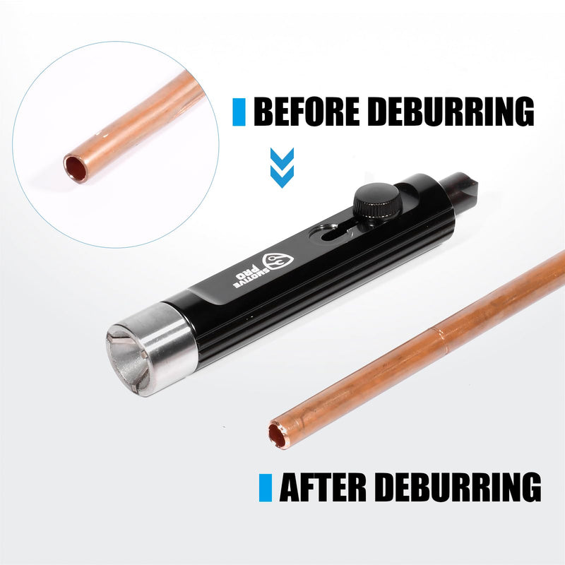 [Australia - AusPower] - SMOTIVEPRO Dual-End Rimming & Deburring Tool, Internal & External Pipe Deburring Tool for 3/16" to 1/2" Tubing, Achieve Optimal Tubing Flaring for Brake/Copper/Hydraulic Lines 