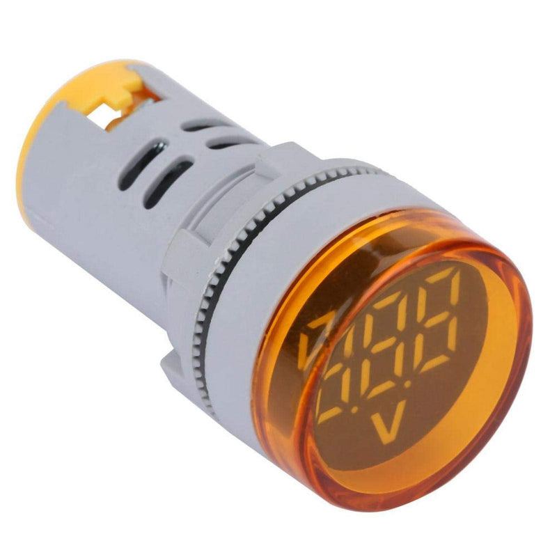 [Australia - AusPower] - Digital Mini LED Display Voltmeter, DC 6-100V LED Voltmeter Signal Light Digital Display DC Voltage Meter Indicator Round Lamp Tester (Yellow) 