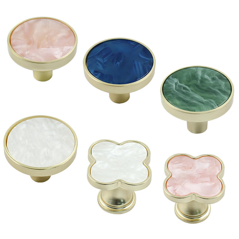 Bonsicoky 12 Pcs Gold Knobs for Dresser Drawers, Round Dresser Cabinet Knobs Pulls for Kitchen Cabinet Cupboard Door Furniture Decorative, Pink 12 Pack