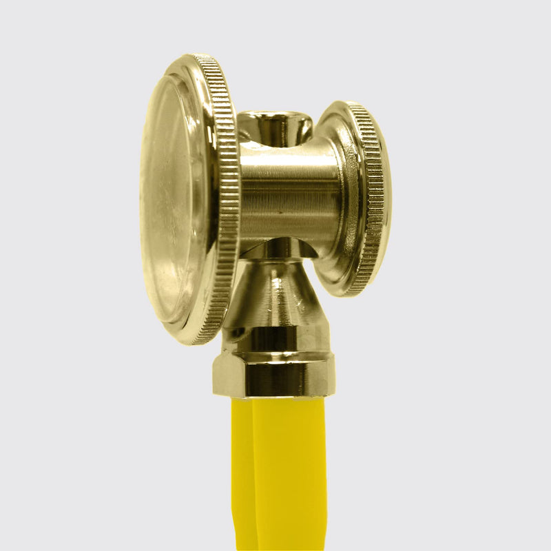 [Australia - AusPower] - Dixie Ems Sprague-Rappaport Type Two Tube Stethoscope – Yellow with Plated Gold 