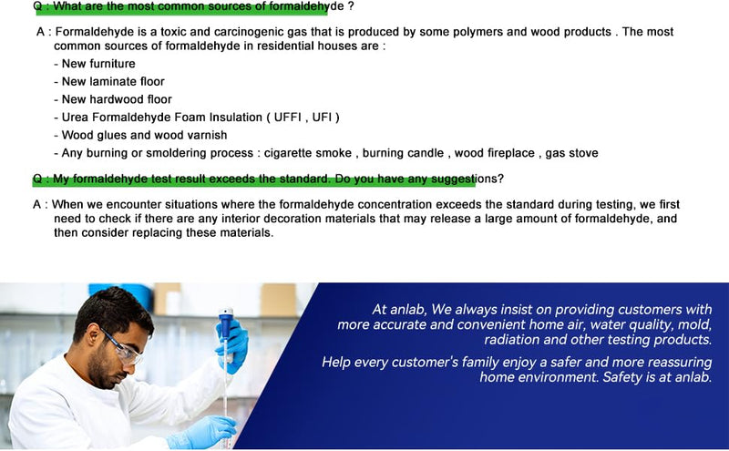 [Australia - AusPower] - Air Formaldehyde (HCHO) DIY Test Kit - Used for Air Quality Testing, Detector Used for Home, Residential, Business, Hotel, Hospital, School, Furniture, Auto (Pack of 1) 